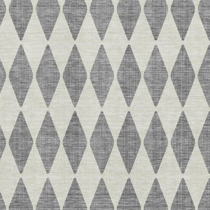 HomeRoots 10' Gray and Ivory Diamond Area Rug - Washable, Stain-Resistant, UV Protected for Family Spaces 650062
