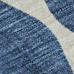 HomeRoots 5' X 8' Navy Blue & Ivory Diamond Area Rug - Washable, Stain-Resistant, UV Protected for Any Room 650070