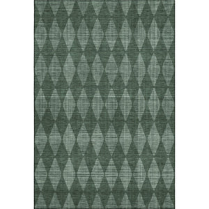 HomeRoots 8' X 10' Olive Green & Ivory Diamond Area Rug - Washable, UV Protected, Durable for Homes with Kids & Pets 650078