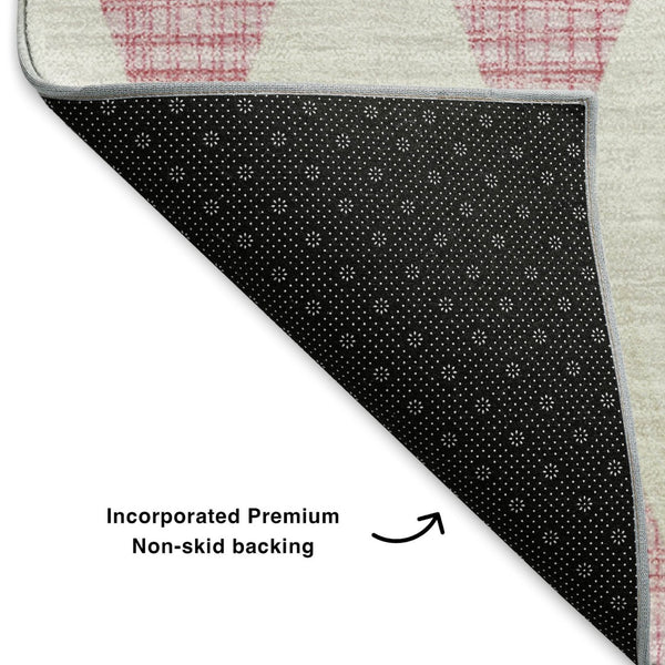 HomeRoots 9' X 12' Pink And Ivory Diamond Area Rug – Stylish, Washable, UV-Protected, and Stain-Resistant! 650085