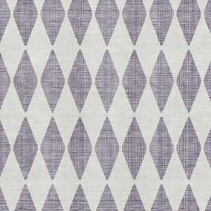 HomeRoots 5' X 8' Stylish Purple & Ivory Diamond Area Rug - Washable, UV Protected, Stain-Resistant Design 650094