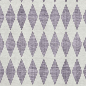 HomeRoots 8' X 10' Purple And Ivory Diamond Area Rug - Washable, UV-Protected, Durable Design for Any Space 650096