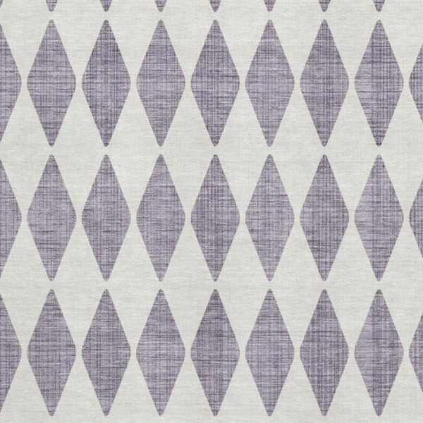 HomeRoots 8' X 10' Purple And Ivory Diamond Area Rug - Washable, UV-Protected, Durable Design for Any Space 650096