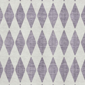 HomeRoots 9' X 12' Purple and Ivory Diamond Washable Area Rug - Durable, Stain-Resistant, UV Protected Elegance 650097