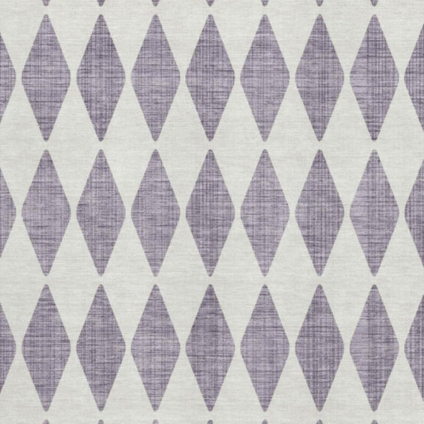 HomeRoots 9' X 12' Purple and Ivory Diamond Washable Area Rug - Durable, Stain-Resistant, UV Protected Elegance 650097