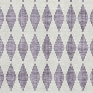 HomeRoots 10' X 14' Purple and Ivory Diamond Washable Area Rug - Stylish, Durable, and Easy Care for Every Home 650098