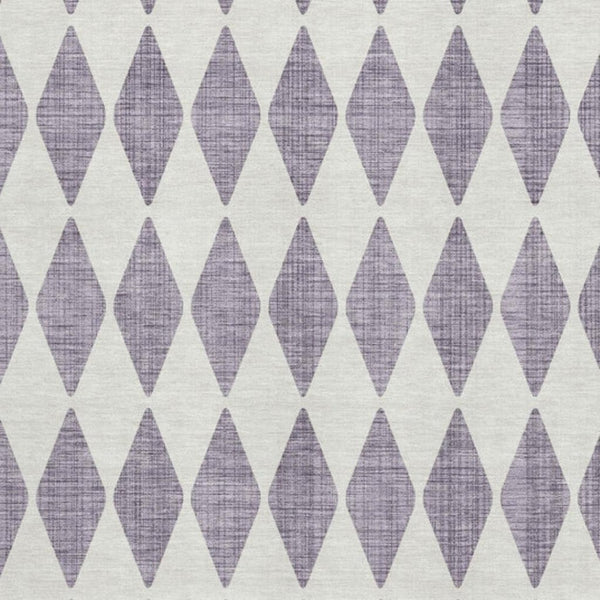 HomeRoots 10' X 14' Purple and Ivory Diamond Washable Area Rug - Stylish, Durable, and Easy Care for Every Home 650098