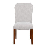 Salina Sea Oat Dining Chair in Performance Fabric with Nail Heads