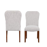 Comfort Pointe Salina Sea Oat Dining Chair in Performance Fabric with Nail Heads Sea Oat / Espresso