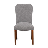 Salina Ashen Grey Dining Chair in Performance Fabric with Nail Heads