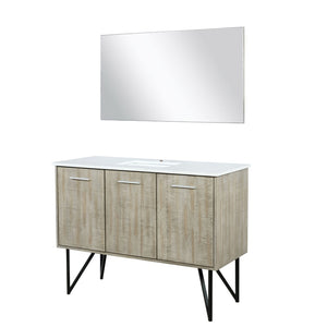 English Elm Rustic Acacia Bath Vanity With White Quartz Top & 43 In. Mirror - Farmhouse Charm Meets Modern Storage B2731S01384-GIGA