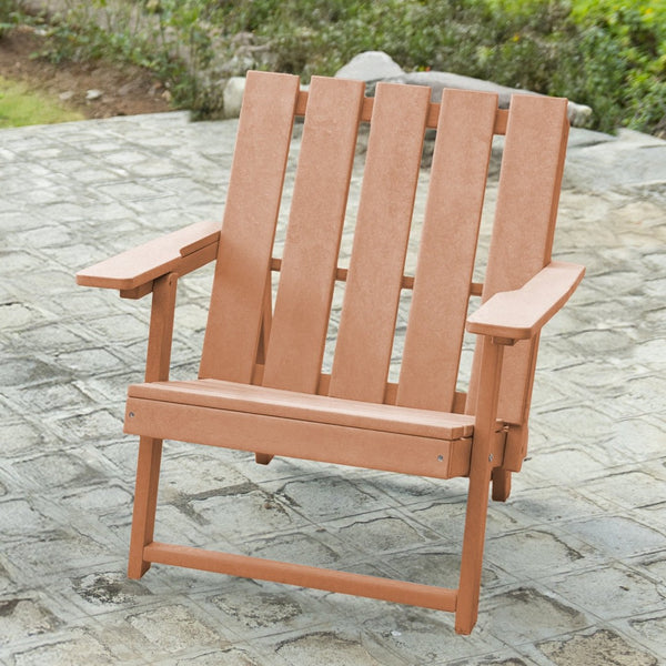 English Elm Shoreline Recycled Hdpe Folding Adirondack Chair Fully Assembled Modern Patio Seating Teak B2745P409679