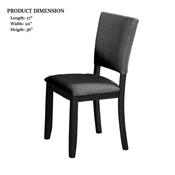 English Elm Dark Gray Oberto 4pc Side Chair Set – Transitional Upholstered Dining Chairs, Rubberwood Frame, Cozy Foam Comfort, Easy Assembly B2741P408869