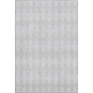 HomeRoots 5' X 8' Pewter & Ivory Diamond Area Rug - Washable, Stain-Resistant, UV-Protected for Every Home 650100