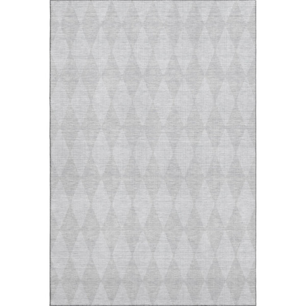 HomeRoots 5' X 8' Pewter & Ivory Diamond Area Rug - Washable, Stain-Resistant, UV-Protected for Every Home 650100