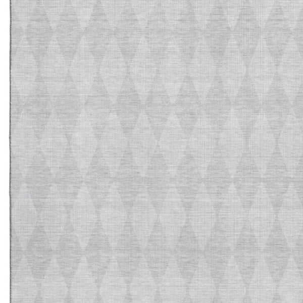 HomeRoots 9' X 12' Stylish Pewter and Ivory Diamond Rug – Washable, UV-Protected, Ideal for High-Traffic Areas 650103