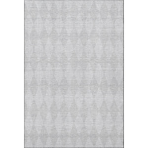 HomeRoots 10' X 14' Elegant Pewter and Ivory Diamond Area Rug – Washable, UV-Protected, Pet-Friendly Design! 650104