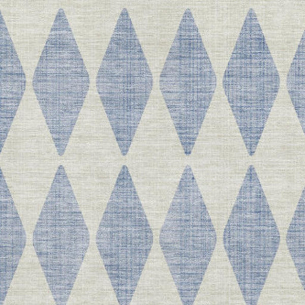 HomeRoots 5' X 8' Sky Blue Ivory Diamond Area Rug - Stylish, Durable, UV-Protected & Machine-Washable Design 650106
