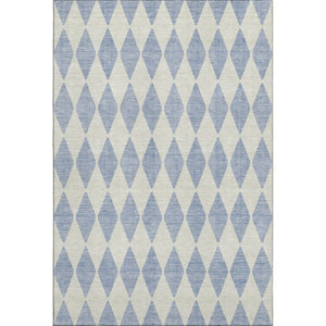 HomeRoots 5' X 8' Sky Blue Ivory Diamond Area Rug - Stylish, Durable, UV-Protected & Machine-Washable Design 650106