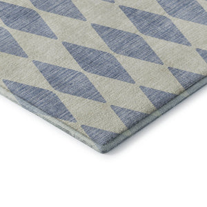 HomeRoots 5' X 8' Sky Blue Ivory Diamond Area Rug - Stylish, Durable, UV-Protected & Machine-Washable Design 650106