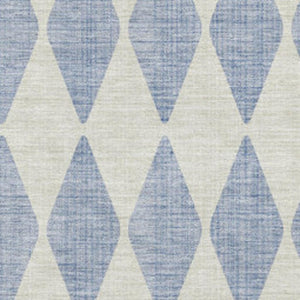 HomeRoots 5' X 8' Sky Blue Ivory Diamond Area Rug - Stylish, Durable, UV-Protected & Machine-Washable Design 650106