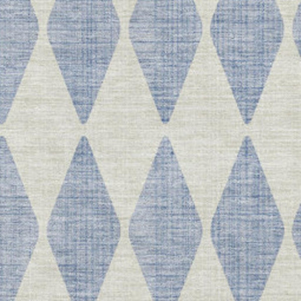 HomeRoots 5' X 8' Sky Blue Ivory Diamond Area Rug - Stylish, Durable, UV-Protected & Machine-Washable Design 650106