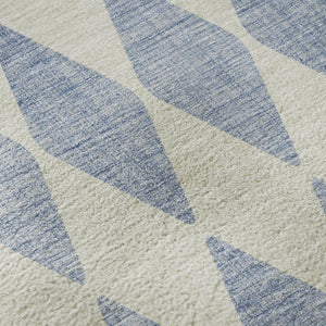 HomeRoots 10' Sky Blue & Ivory Diamond Washable Area Rug - UV Protected, Stain Resistant for Busy Homes 650110