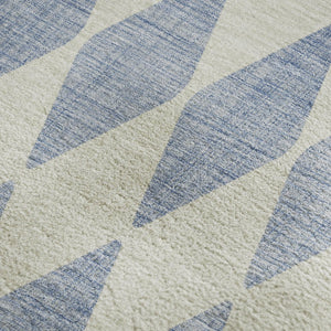 HomeRoots 10' Sky Blue & Ivory Diamond Washable Area Rug - UV Protected, Stain Resistant for Busy Homes 650110