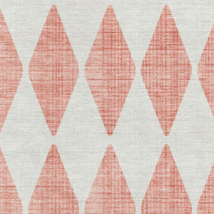 HomeRoots 5' X 8' Salmon and Ivory Diamond Area Rug - Washable, Stain-Resistant, UV-Protected for High-Traffic Areas 650112