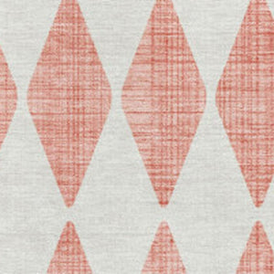 HomeRoots 9' X 12' Salmon and Ivory Diamond Area Rug - Washable, UV Protected, Durable Design for Homes 650115