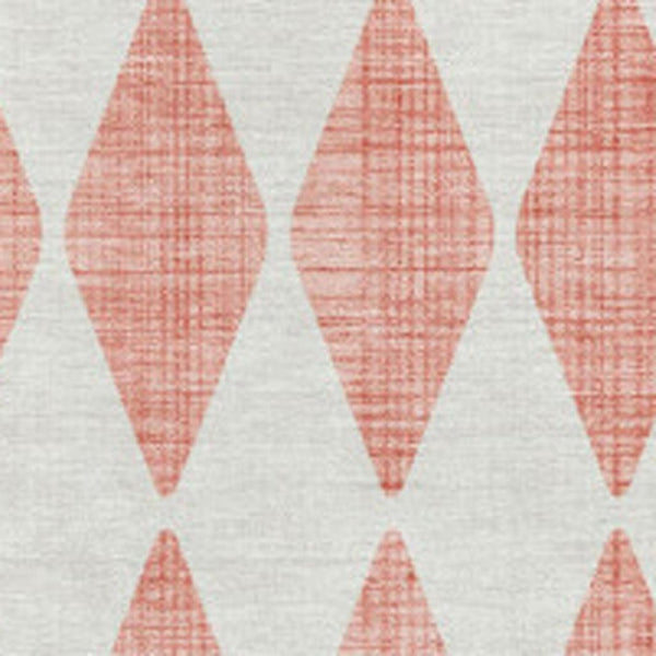 HomeRoots 9' X 12' Salmon and Ivory Diamond Area Rug - Washable, UV Protected, Durable Design for Homes 650115