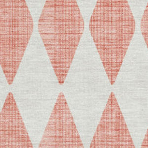HomeRoots 10' X 14' Salmon And Ivory Diamond Area Rug - Washable, UV-Protected, Stain-Resistant, Durable Design 650116