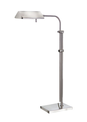 Wildwood Basil Satin Nickel Pharmacy Floor Lamp With Brass Accents — Adjustable 35"–56" Task & Accent Light 65012