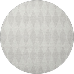 HomeRoots 8' Ivory and Beige Diamond Washable Round Rug – Stylish, Durable, UV-Protected for Everyday Use 650137