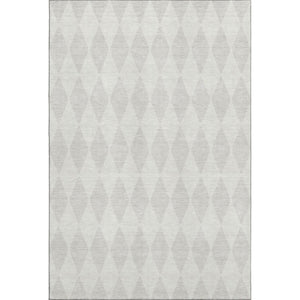 HomeRoots 9' x 12' Ivory and Beige Diamond Area Rug – Washable, UV Protected, Stylish for Active Lifestyles 650139