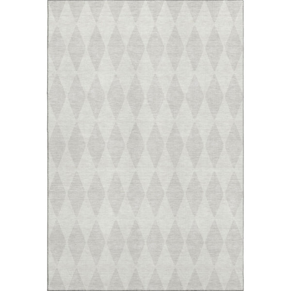 HomeRoots 10' X 14' Ivory and Beige Diamond Area Rug - Washable, UV-Protected, Durable & Stylish for High-Traffic Areas 650140