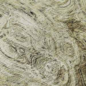 HomeRoots 10' Beige and Brown Abstract Area Rug – Washable, UV-Protected, Durable for High-Traffic Spaces! 650146