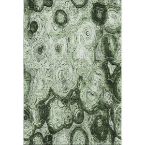 HomeRoots 9' X 12' Green and Charcoal Abstract Area Rug - Stain Resistant, UV Protected for Modern Spaces 650151