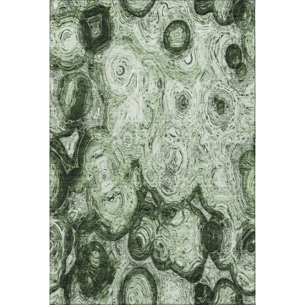 HomeRoots 9' X 12' Green and Charcoal Abstract Area Rug - Stain Resistant, UV Protected for Modern Spaces 650151