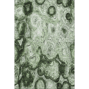 HomeRoots 10' Green and Charcoal Abstract Area Rug - Washable, UV-Protected, Stain-Resistant, Durable Design 650152