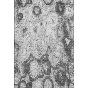 HomeRoots 8' X 10' Contemporary Gray and Silver Abstract Area Rug - Washable, UV Protected, Ideal for High-Traffic Areas 650162