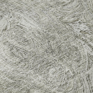 HomeRoots 8' Ivory And Gray Abstract Washable Round Rug - Stylish, Durable, UV-Protected for Any Space! 650167