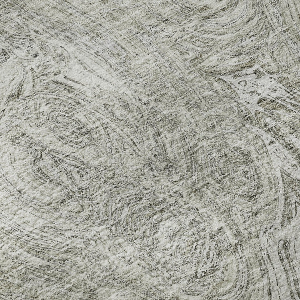 HomeRoots 8' Ivory And Gray Abstract Washable Round Rug - Stylish, Durable, UV-Protected for Any Space! 650167