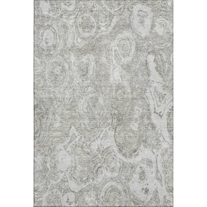 HomeRoots 8' X 10' Stylish Ivory & Gray Abstract Washable Area Rug - Durable, UV-Protected, Easy-Care Design 650168