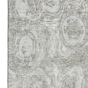 HomeRoots 9' X 12' Ivory and Gray Abstract Area Rug - Washable, Durable, Pet-Friendly, with UV Protection! 650169