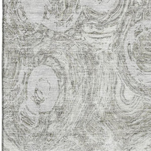 HomeRoots 10' X 14' Ivory & Gray Abstract Washable Area Rug - UV Resistant, Stylish, and Easy to Maintain! 650170
