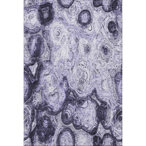 HomeRoots 10' X 14' Purple and Ivory Abstract Washable Area Rug – Stylish, Durable, UV Resistant for Homes 650176