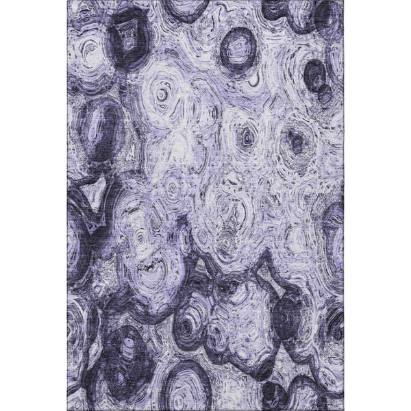 HomeRoots 10' X 14' Purple and Ivory Abstract Washable Area Rug – Stylish, Durable, UV Resistant for Homes 650176