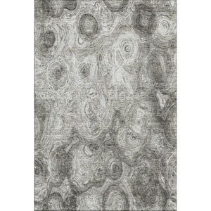 HomeRoots 9' X 12' Silver and Gray Abstract Area Rug - Washable, UV-Protected, Perfect for Modern Spaces! 650181