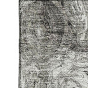 HomeRoots 9' X 12' Silver and Gray Abstract Area Rug - Washable, UV-Protected, Perfect for Modern Spaces! 650181